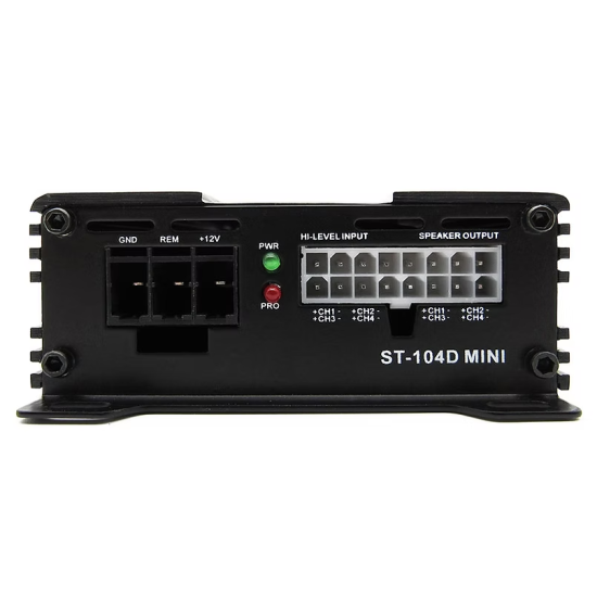 ZAPCO ST-104D SQ MINI 4-kanałowy mini wzmacniacz klasy D, 4Ω: 4 x 95 W, opcjonalnie z modułem HD-Bluetooth